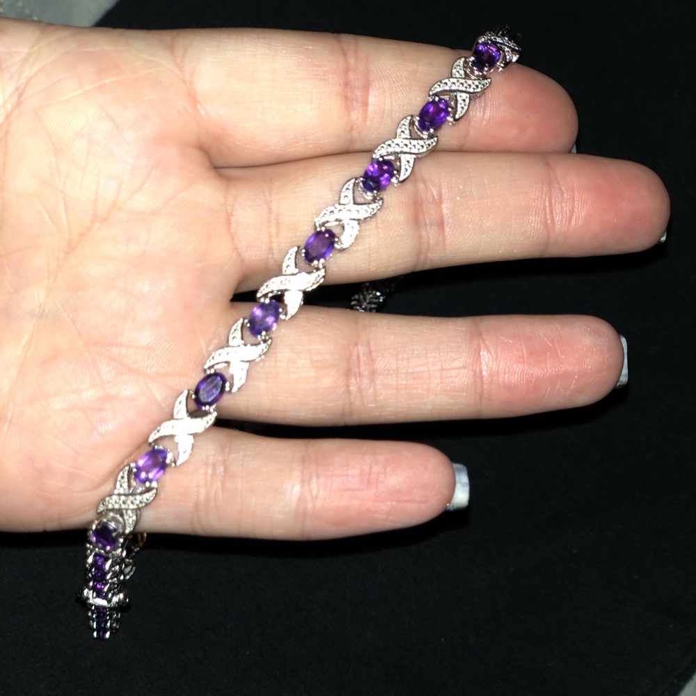 Amethyst and diamond necklace